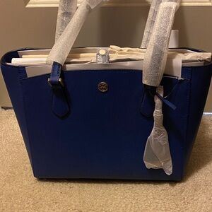 Tory Burch Elegant Blue Tote Bag